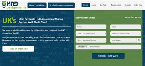 hnd assignments website review