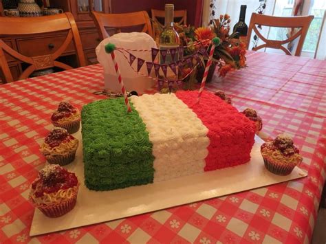 Italian flag cake | Pizza party decorations, Italian party, Italian ...