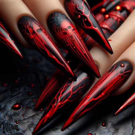 13 Coffin Baddie Red Acrylic Nails Ideas - The Nails Nation