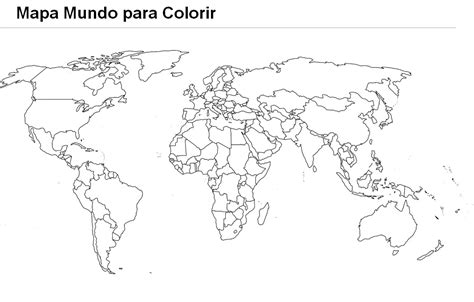 Mapa Do Mundo Para Colorir - Imagens do mapa mundo para imprimir e colorir - Educação Online