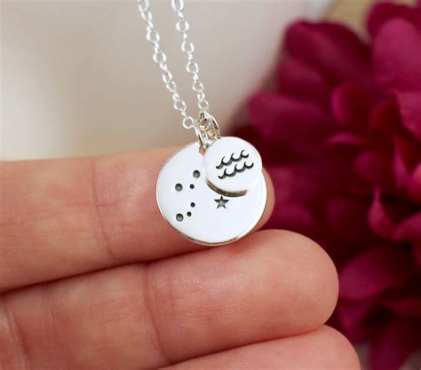 Aquarius Constellation Necklace - Aquarius Star Sign Necklace in ...