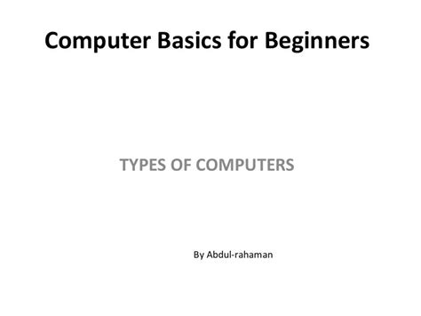 computer basics  beginners
