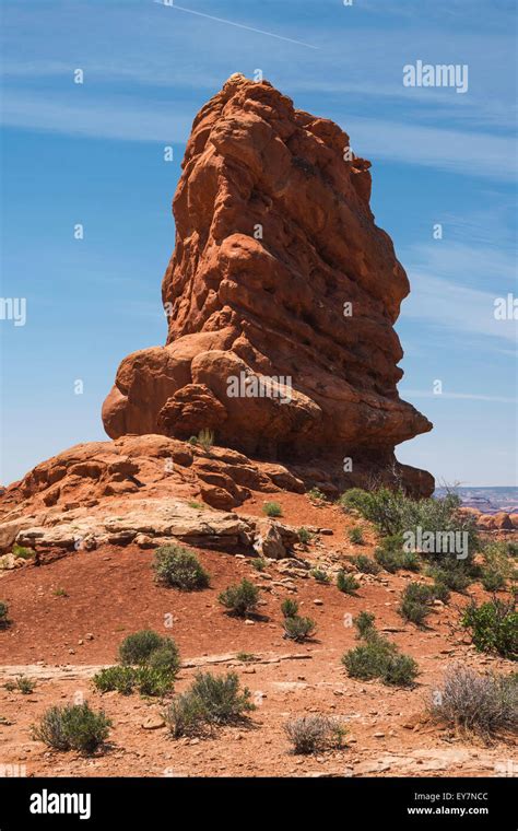 Big Rock formation on the hill, Arches National Park, Moab, Utah, USA ...