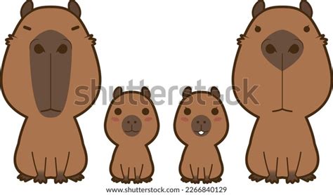 Deformed Illustration Capybara Family Stock Vector (Royalty Free ...