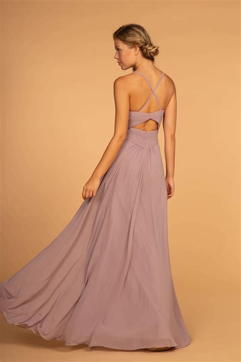 Mauve Chiffon Ruched Bodice Long Formal Dress for $112.99 – The Dress