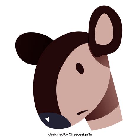 Okapia head clipart