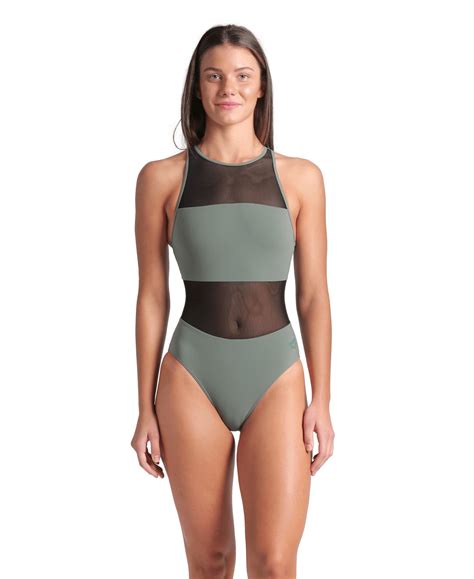 Mesh Panel Back Swimsuit Arena Women's Feel One-Piece Swimsuit – Mesh