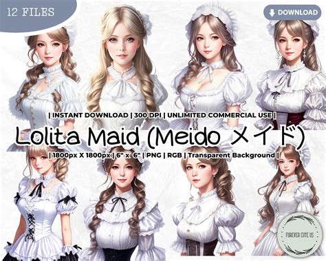 Lolita Maid Clipart, Japan Cosplay Restaurant Waitresses, Maid Cafes