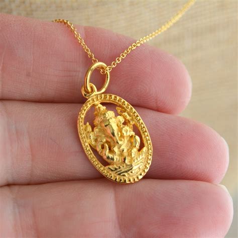 Gold Ganesh Necklace Gold Ganesh Charm Ganesh Jewelry - Etsy