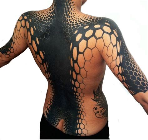 Tattoo Trends - Cyberpunk Tattoo, Honeycomb meets snake scales ...