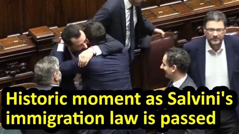 Salvini's immigration law passes in Italian parliament, Eng Subs ...