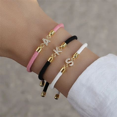 Женский браслет с буквами и буквами | AliExpress