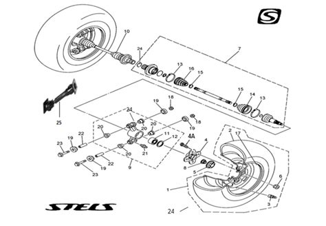 Запчасти привода передних колес квадроцикла Stels ATV 300B, Подвеска