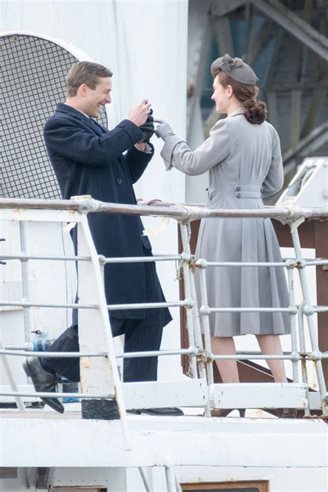 Lily James and Glen Powell Are Too Cute on the Set of "Guernsey" | Tom ...