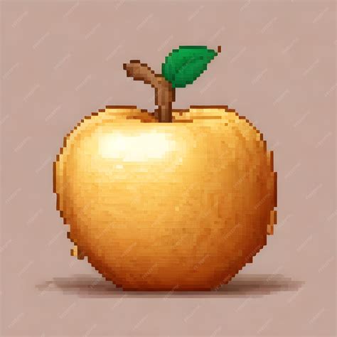 Premium Photo | Golden apple pixel art