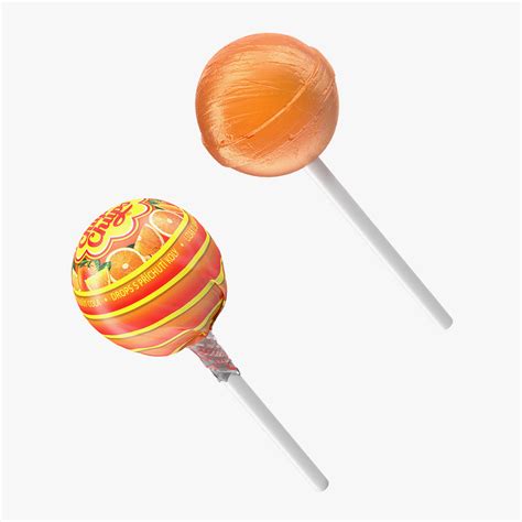 chupa chups lollipop orange  model turbosquid