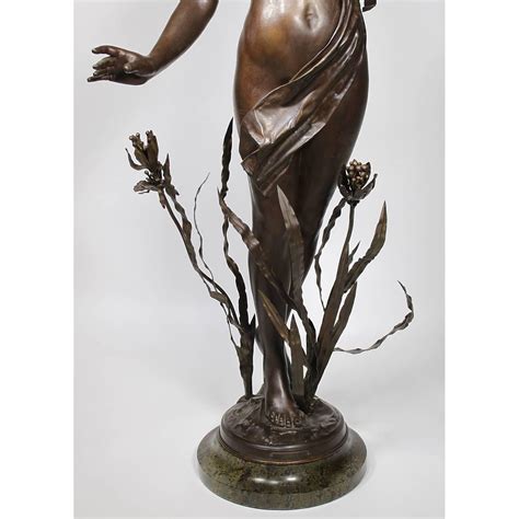 French Art-deco-orientalist Spelter of a Nude Young Maiden, Attributed