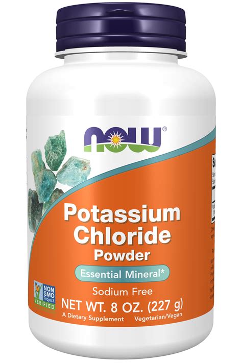 NOW Supplements, Potassium Chloride Powder, Certified Non-GMO ...