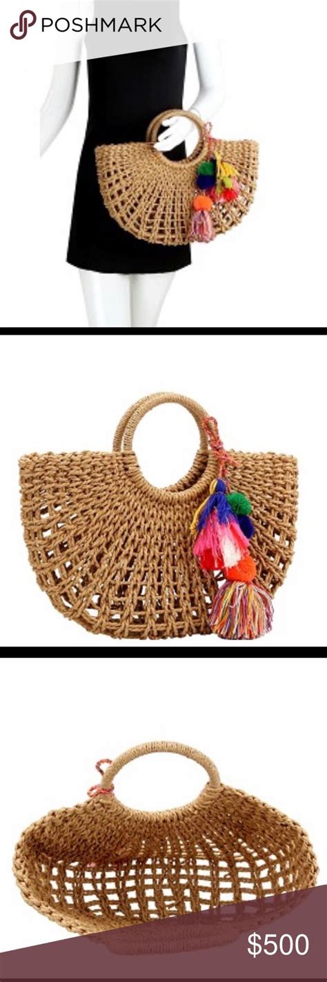 spotted  shopping  poshmark  moon straw tote bag