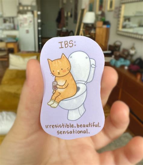 IBS Cat Glossy Sticker | IBS Joke | Bathroom Sticker | Funny IBS