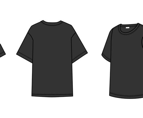 Black Outline T Shirt Mockup Vector Art & Graphics | freevector.com