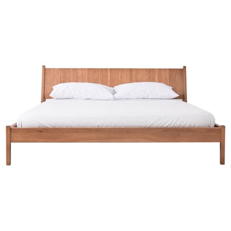 Plume Queen Bed in Nude by Sun at Six, Minimalist Wood Bed For Sale at
