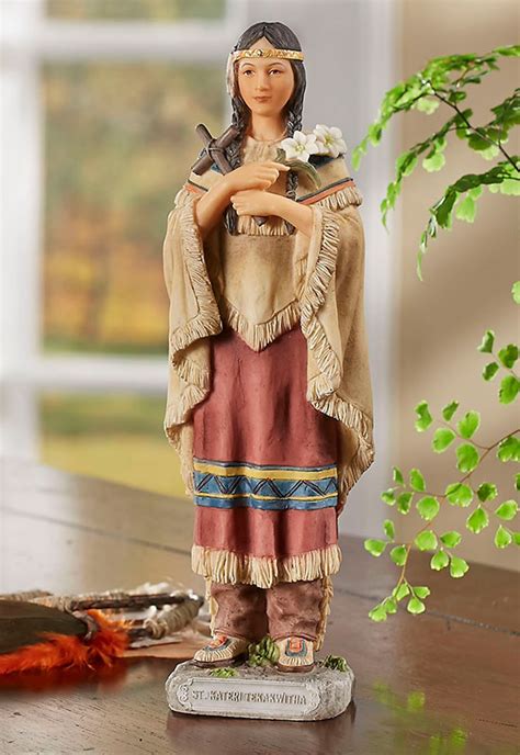 St. Kateri Tekakwitha Figurine, Hand Painted Figurines: Monastery Icons