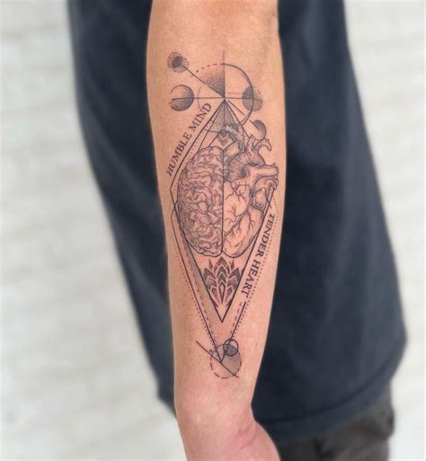 geometric hearthead tattoo elbow tattoos geometric heart tattoo