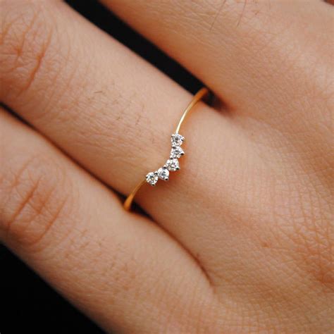 Curved Diamond Tiara Wedding Band 14k 18k Solid Gold & - Etsy | Diamond ...