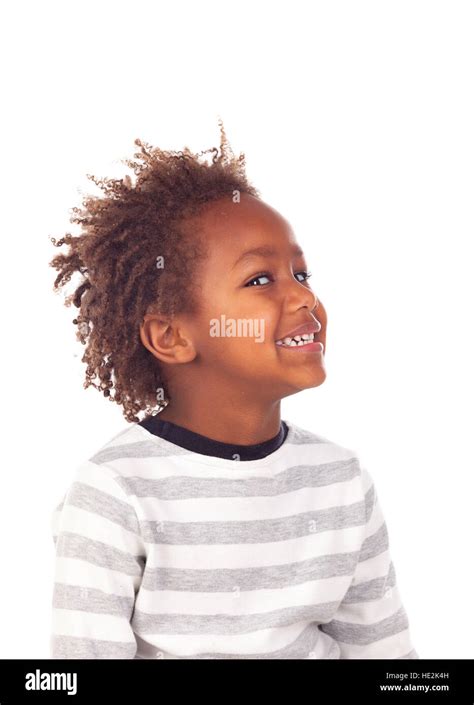 African child making funny faces isolated on white background Stock Photo - Alamy