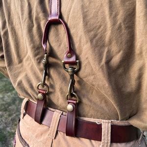 Men's Brown Leather Work Suspenders / Wedding Suspenders / Handmade Top ...