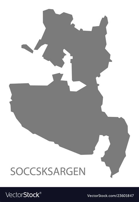Soccsksargen philippines map grey Royalty Free Vector Image