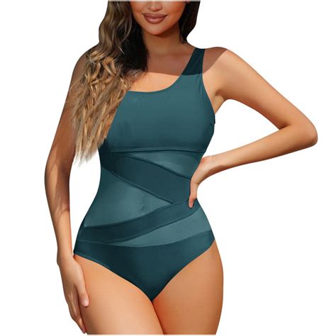 BUIGTTKLOP 1 Piece Swimsuits for Women with Built in Bra Mesh Cutout