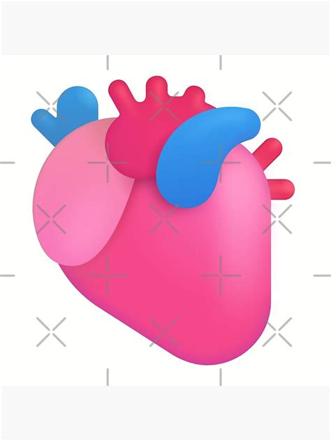 "Anatomical Heart Emoji - optimized" Poster for Sale by abroadDesigns ...