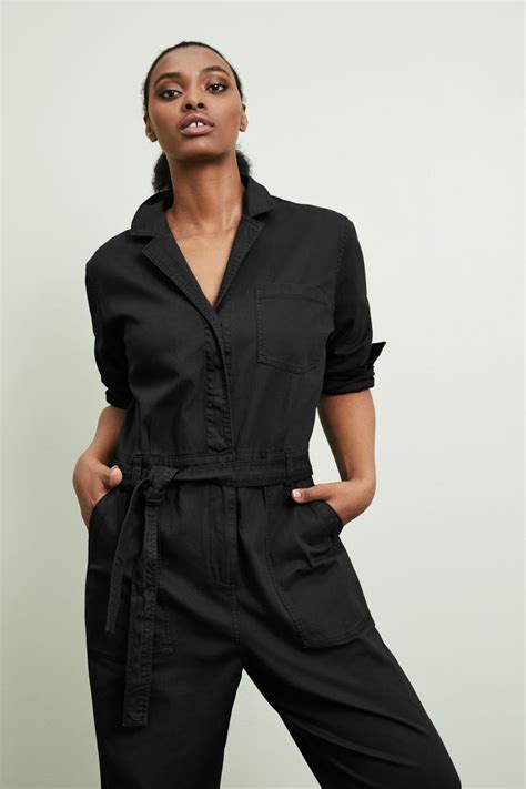 womens riley boiler suit washed black boilersuit boiler suit