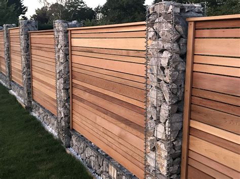 Stone and Wood Fence for Backyard