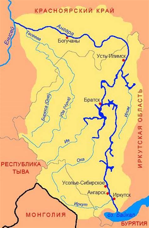 Река Ангара. Исток, течение Ангары, водохранилища, природа