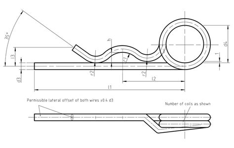 DIN 11024 D - Spring cotters of a bolt