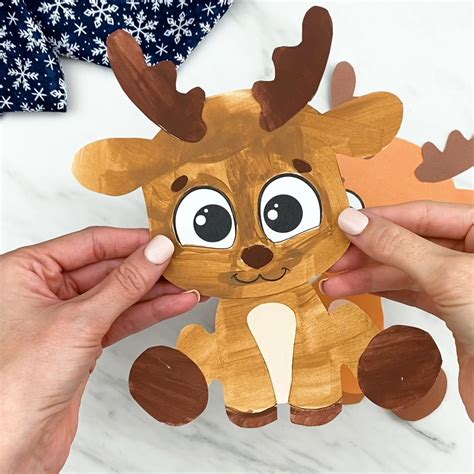 Printable Reindeer Craft For Kids | craft | This cut and paste reindeer ...