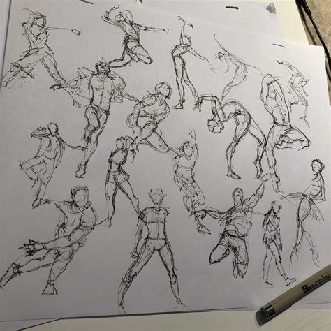 I do gesture drawing every day. 30sec - 5min sketches. Feel free to
