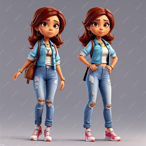 Premium Photo | 3D cartoon Latino woman character set 3D image