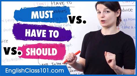 Must, Have to, and Should for Obligation and Advice in English - YouTube