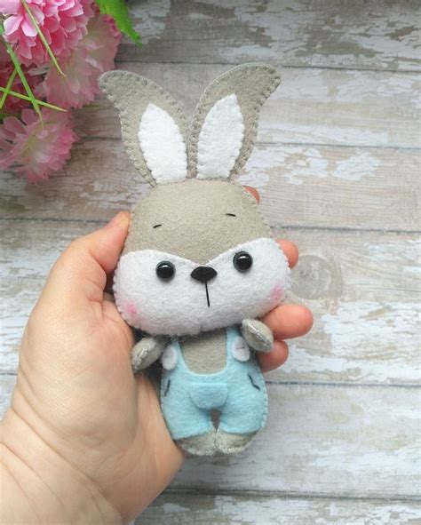 Felt Bunny Pattern Woodland Stuffed Animal Pattern Easy Sewing Tutorial ...