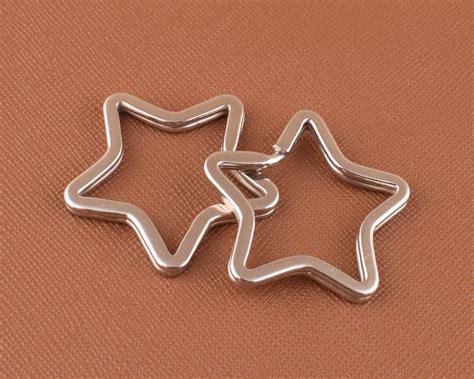 star shape key ring  rainbow double split rings key ringsred