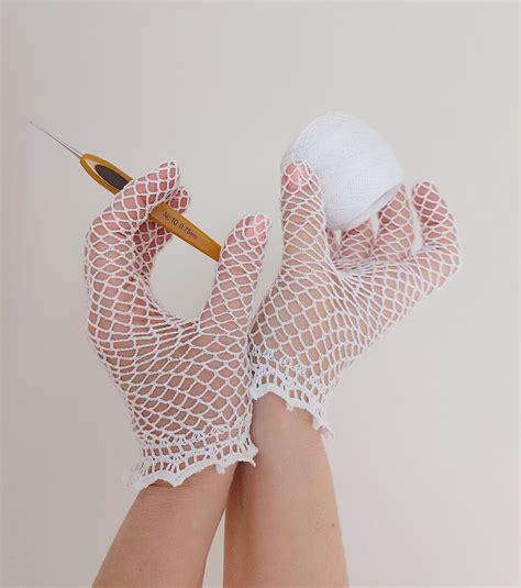 Lace Gloves Pattern. Crochet Lace Gloves Tutorial. Wedding Gloves Pattern. - Etsy