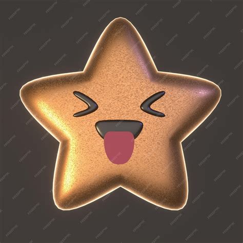Premium Photo | Gold stars with smile type face render bright 3d emoji ...