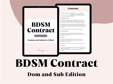 BDSM Contract for Dom Sub Relationships: BDSM Workbook, Bdsm Training