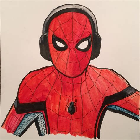 Spiderman Face Drawing at PaintingValley.com | Explore collection of Spiderman Face Drawing