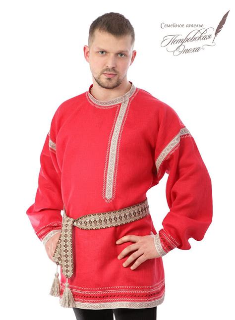 Русская рубаха с вышивкой,красная в интернет-магазине на Ярмарке ...