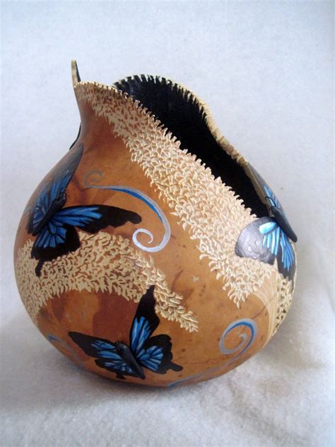 Gourd Lamps by Joanna Decorative Gourds, Hand Painted Gourds, Gourds ...